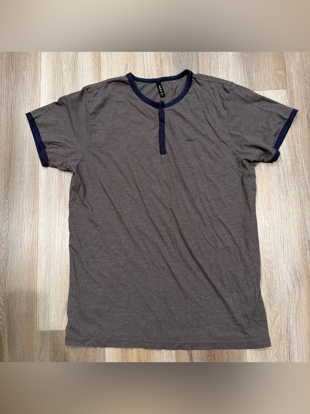 RVCA Shirt Short Sleeve Logo Brown Men’s Extra Large